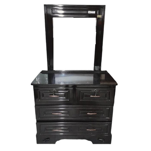 Gavetero Shely 4 Gavetas Moderno Espejo Cuadrado Chocolate