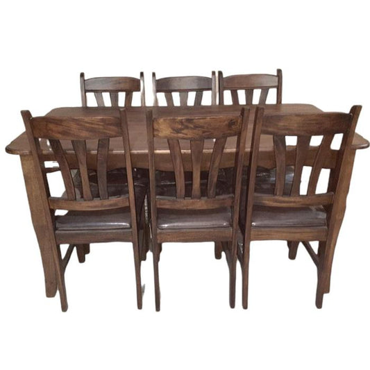 Comedor Primiun 6 Sillas Danubio Listonado Obscuro