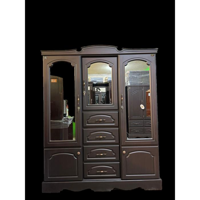 Ropero Mv 3 Cuerpos Extragrande Colonial, 4 Gavetas Obscuro Mate