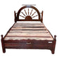 Cama Madera Galilea Matrimonial Carreta/Oscuro