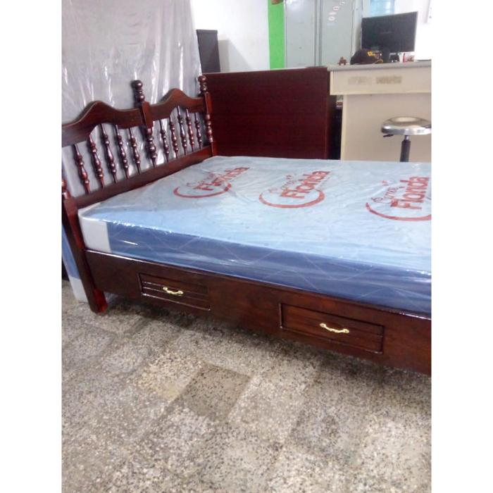 Cama Madera Galilea Matrimonial Torno/Obscuro