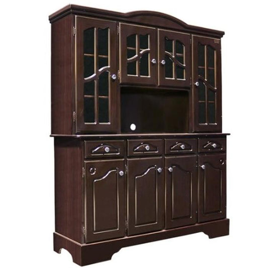 Alacena Shely 4 Puertas Colonial Para Microondas Oscura