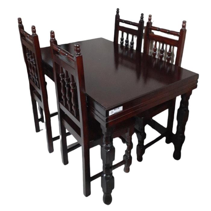 Comedor Galilea 4 Sillas Torneado Oscuro