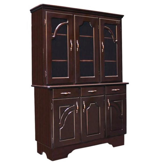 Platera Shely 3 Puertas Vitrina 3 Gavetas Cherry